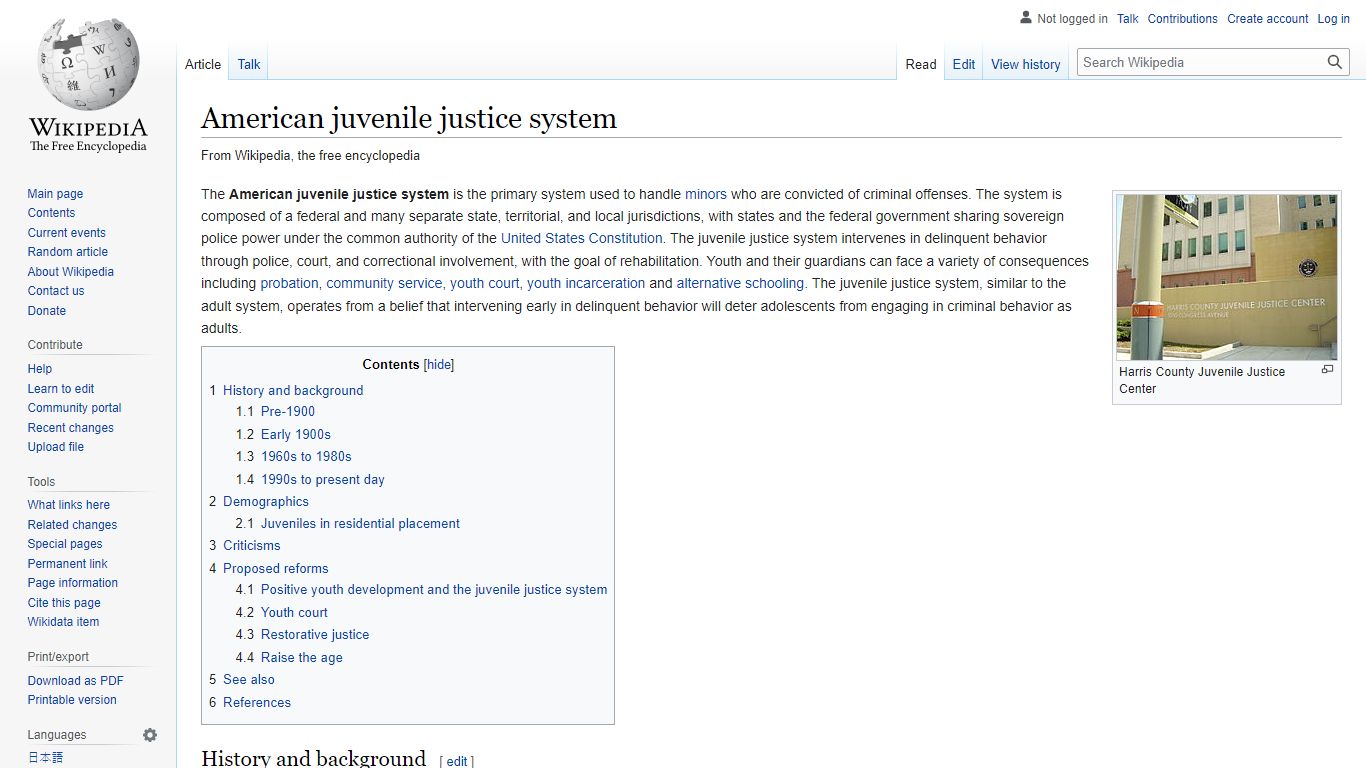 American juvenile justice system - Wikipedia