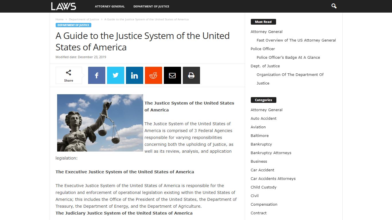 A Guide to the Justice System of the United States of America