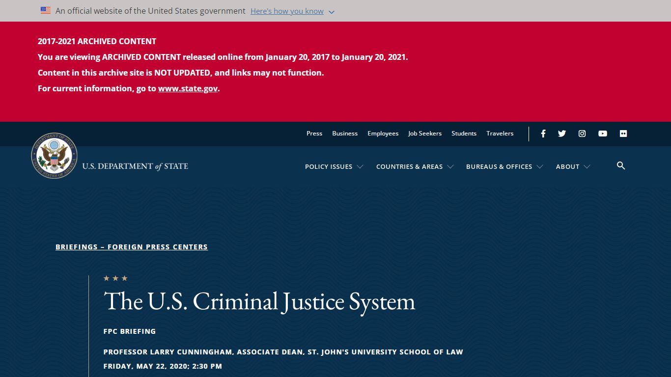 The U.S. Criminal Justice System - United States Department of State